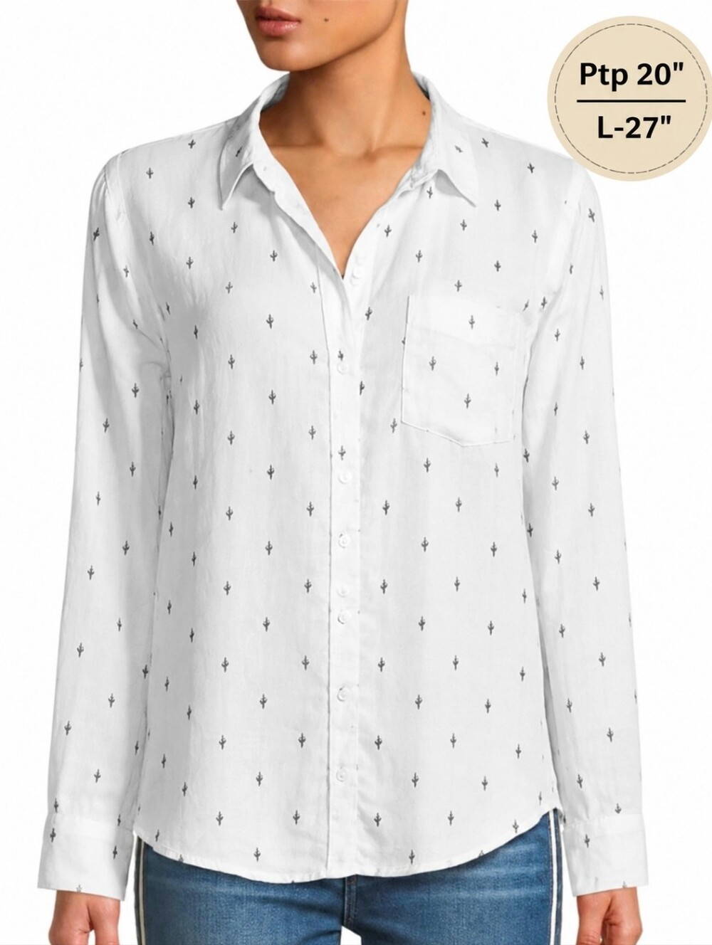 Rails Charli Cactus Print Button-Down Long Sleeve Shirt